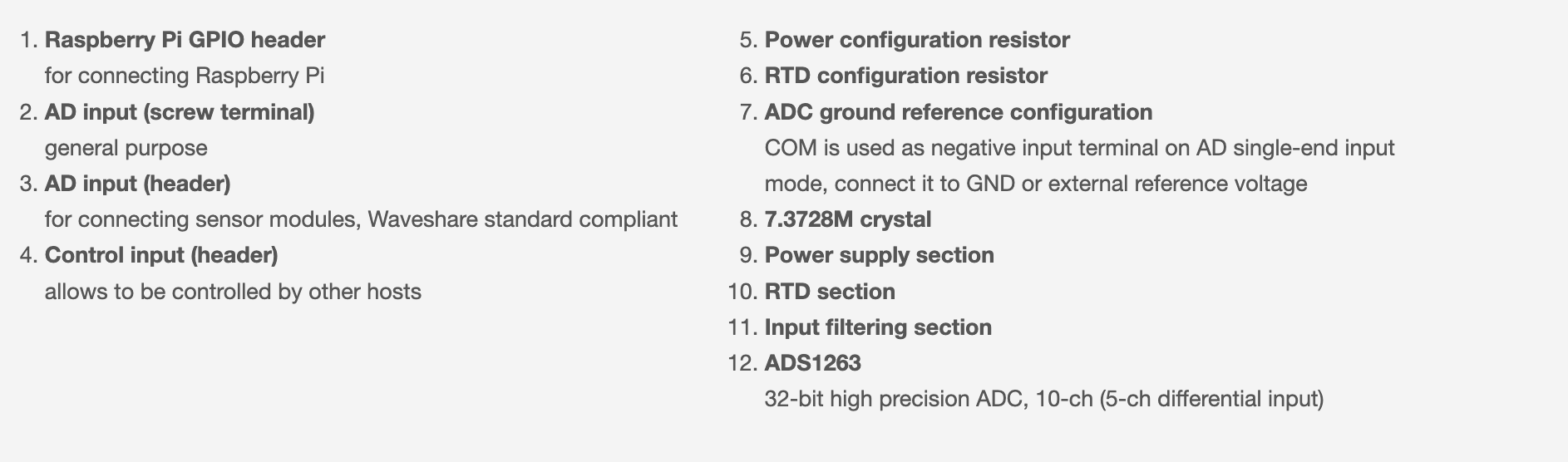 Waveshare High-Precision AD HAT For Raspberry Pi/Jetson Nano with ADS1263 Onboard 10-Ch 32-Bit Support ADC AD Input Headers for Analog Sensor Module and AD Input Screw Terminal for Analog Signal